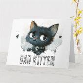 Edgy Kitten - "Slechte Kitten" Tekst Kaart (Gele Bloem)