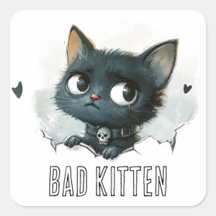 Edgy Kitten - "Slechte Kitten" Tekst Vierkante Sticker