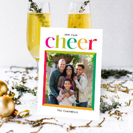 Edgy Lijst Happy New Year Vakantie Fotokaart Feestdagenkaart