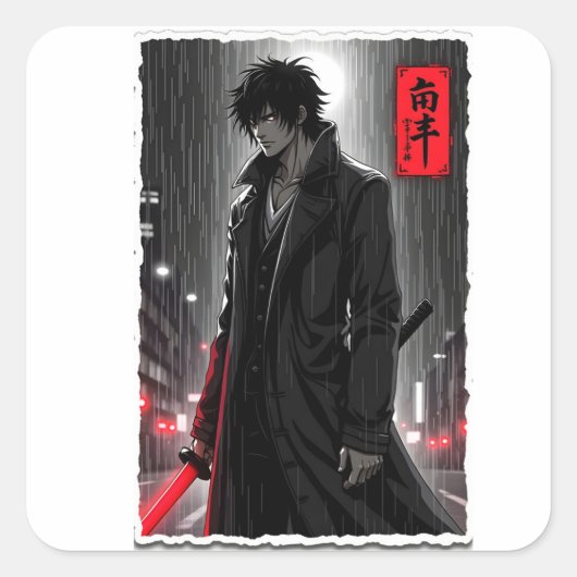 Edgy Manga Antihero Sticker (Voorkant)