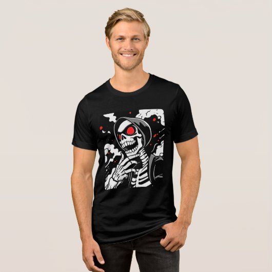 Edgy Manga Skeleton T-shirt – gedurfde en speelse  (Voorkant volledig)