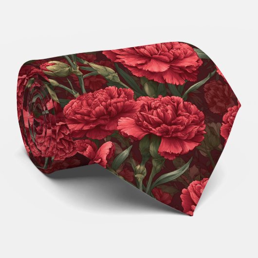 Edgy Mens Accessories Carnation Flower Stropdas (Opgerold)