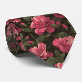 Edgy Menswear Ties Gardenias Floral Stropdas (Opgerold)