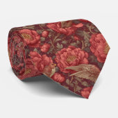 Edgy Menswear Ties Peonies Floral Stropdas (Opgerold)