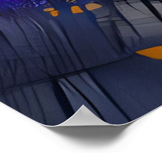 Edgy Modern Blue Yellow Metallic Pop Art Poster (Hoek)