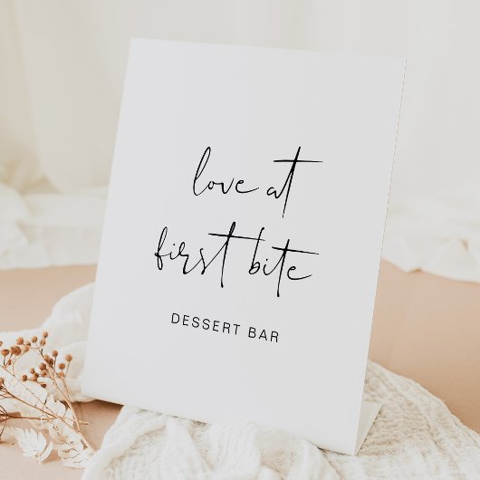 Edgy Modern Minimalistisch Dessert Bar Poster Reclamebord Met Voetstuk