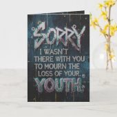 Edgy "Mourn Your Youth" Funny Belated Birthday Car Kaart (Gele Bloem)