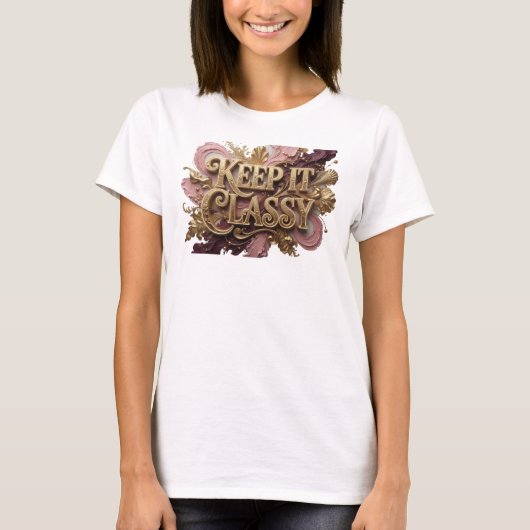 Edgy Oranje KEEP IT CLASSY Shirt Ontwerp (Voorkant)