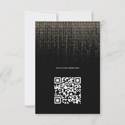 Edgy QR Champagne Glitter Details Kaart (Achterkant)