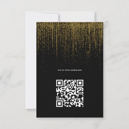 Edgy QR Gold Glitter Details Kaart (Achterkant)