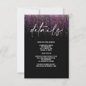 Edgy QR Magenta Glitter Details Kaart (Voorkant)