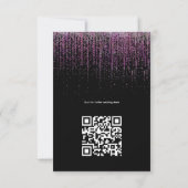 Edgy QR Magenta Glitter Details Kaart (Achterkant)