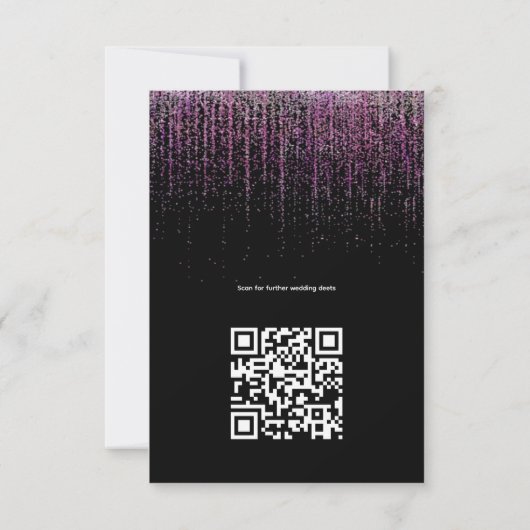 Edgy QR Magenta Glitter Details Kaart (Achterkant)