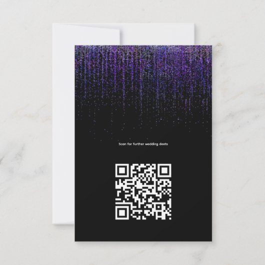 Edgy QR Paarse Glitter Details Kaart (Achterkant)