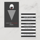 Edgy Retro Mod Hair Stylist, Salon, Blogger II Visitekaartje (Voorkant / Achterkant)