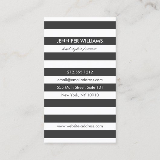 Edgy Retro Mod Hair Stylist, Salon, Blogger II Visitekaartje (Achterkant)