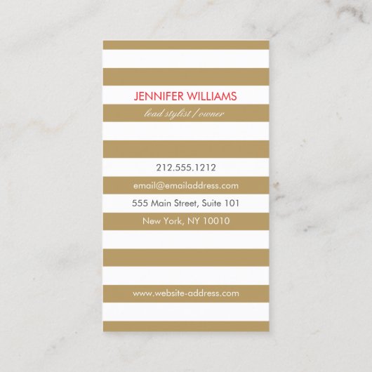 Edgy Retro Mod Hair Stylist, Salon, Blogger Visitekaartje (Achterkant)