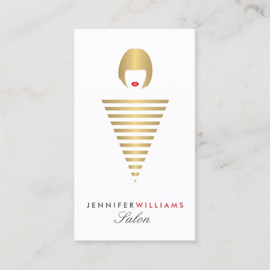 Edgy Retro Mod Hair Stylist, Salon, Blogger Visitekaartje (Voorkant)