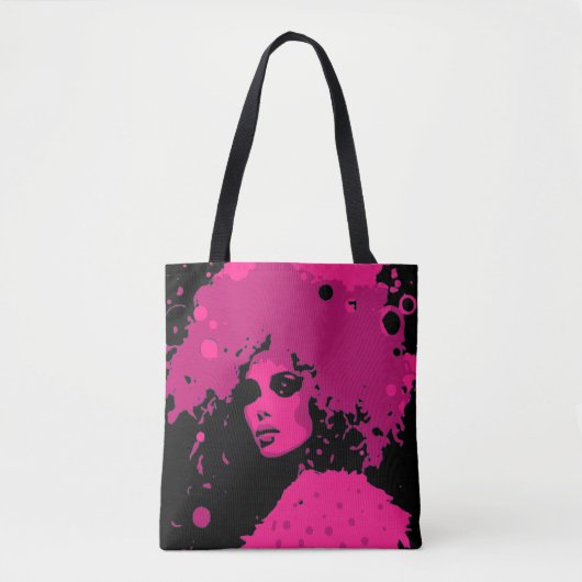 Edgy Retro Over Grunge Design Tank Tote Bag (Voorkant)