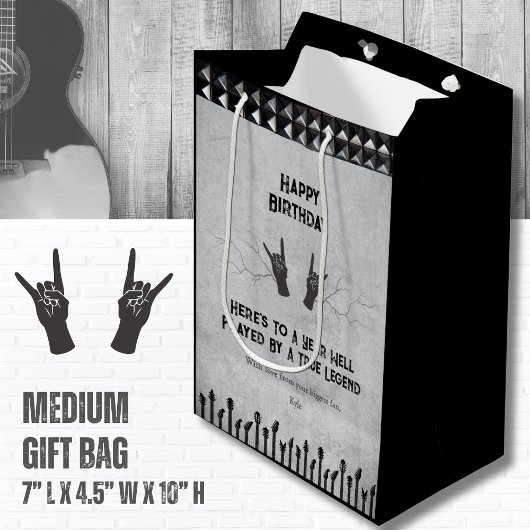 Edgy Rock and Roll Guitar Birthday Medium Cadeauzakje