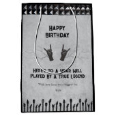 Edgy Rock and Roll Guitar Birthday Medium Cadeauzakje (Voorkant)
