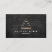 Edgy Roos Gold Triangle Logo op Zwart Hout Visitekaartje (Voorkant)