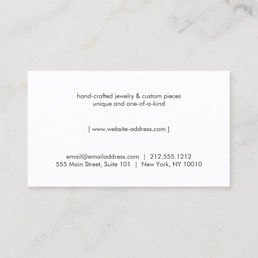 Edgy Roos Gold Triangle Logo White Marmer Visitekaartje (Achterkant)