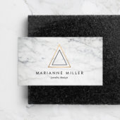Edgy Roos Gold Triangle Logo White Marmer Visitekaartje