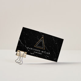 Edgy Roos Gold Triangle - Logo zwarte marmer Visitekaartje