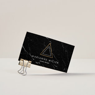 Edgy Roos Gold Triangle - Logo zwarte marmer Visitekaartje
