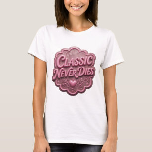 Edgy Roze CLASSIC NOOIT DOOD Slogan T-shirt
