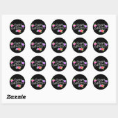 Edgy Rozen & Modern Stripes Trendy Happy Birthday Ronde Sticker (Vel)