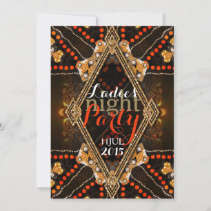 Edgy Rustic Tribal Dames Night Bachelorette Party Kaart