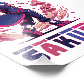 Edgy Sakura Warrior Bird Anime Illustration Foto Afdruk (Hoek)