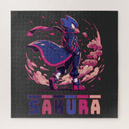 Edgy Sakura Warrior Bird Anime Illustration Legpuzzel