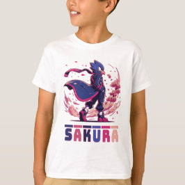 Edgy Sakura Warrior Bird Anime Illustration T-shirt