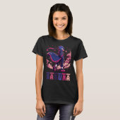Edgy Sakura Warrior Bird Anime Illustration T-shirt (Voorkant volledig)