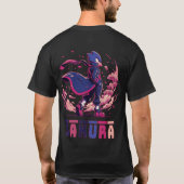 Edgy Sakura Warrior Bird Anime Illustration T-shirt (Achterkant)