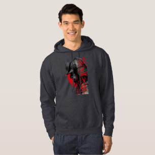 Edgy Samurai Krijger Japanse Inkt Kunst Rode Zon Hoodie