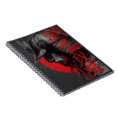 Edgy Samurai Warrior Japanese Ink Red Sun Notebook Notitieboek (Rechterzijde)