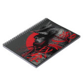 Edgy Samurai Warrior Japanese Ink Red Sun Notebook Notitieboek (Linkerzijde)