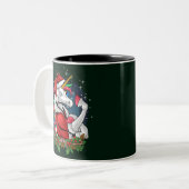 Edgy Santa Unicorn Tweekleurige Koffiemok (Voorkant links)