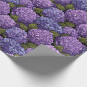 Edgy Serene Hydrangea Flower Wrapping Paper Cadeaupapier (Hoek)