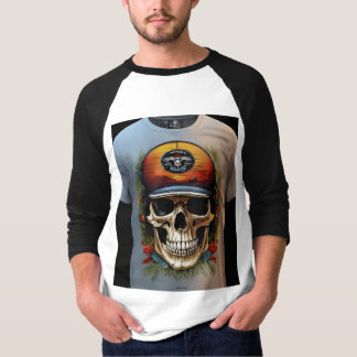 "Edgy Skull and Crossbones geborduurd Pet" T-shirt