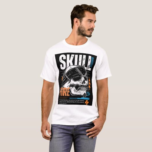 Edgy Skull Graphic T-Shirt Design (Voorkant volledig)