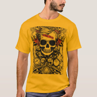 Edgy Skull Print T-Shirt Vet en Uniek Grafisch