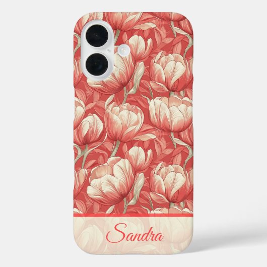 Edgy Teacher Appreciation Gift Tulip Flower Name Case-Mate iPhone Case (Achterkant)