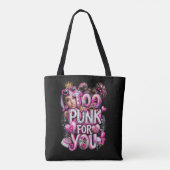 Edgy Too Punk Roze Beren Tote Bag (Achterkant)