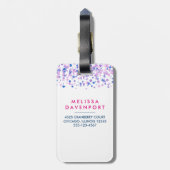 Edgy Unicorn met regenboog en Confetti Funny Bagagelabel (Achterkant verticaal)