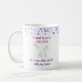 Edgy Unicorn met regenboog en Confetti Funny Koffiemok (Links)